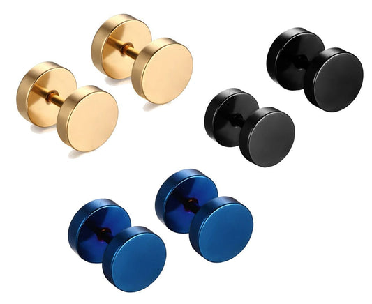 Stainless Steel Dumbbells Unisex Stud Earrings