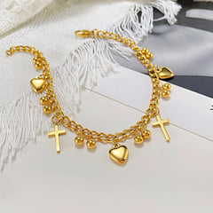 Cross Heart Anklet
