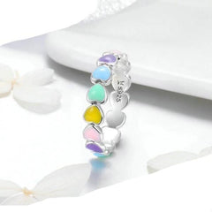Silver Pastel Heart Ring