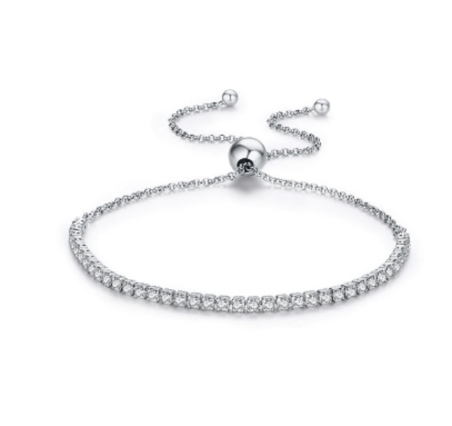 Silver and Crystal Tennis Bracelet