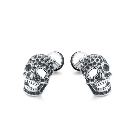 Steel Skull Stud Earrings