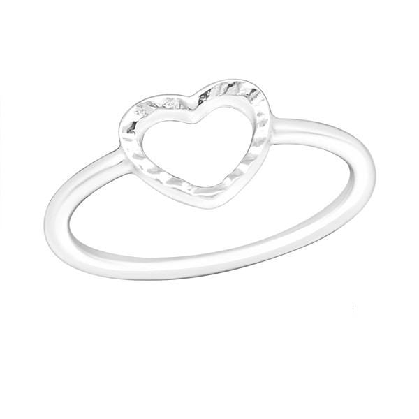 Silver Heart Midi Ring