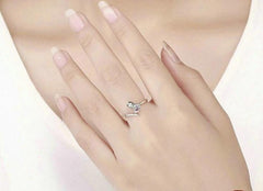 Silver Cat Adjustable Engagement Ring