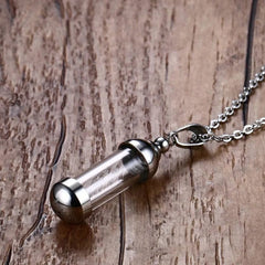 Steel Perfume Bottle Pendant