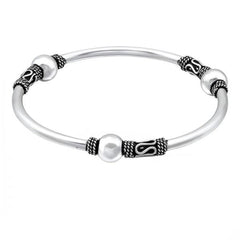 Silver Bali  Bangle Bracelet