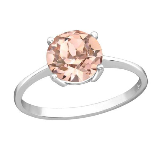 Silver Solitaire Engagement  Ring