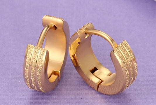 Stainless Steel Gold Huggie Earrings