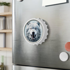 White Wolf Magnetic  Bottle Opener