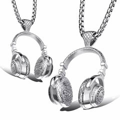 Stainless Steel Silver headphones necklace