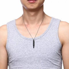 Stainless Steel Black Bullet Necklace for Ashes