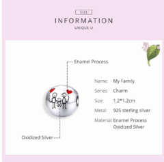 Sterling Silver Family Charm