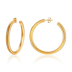 Stainless Steel Thick Hoop Earrings