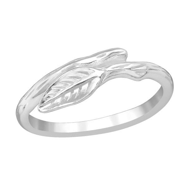 Silver Leaf Midi Ring