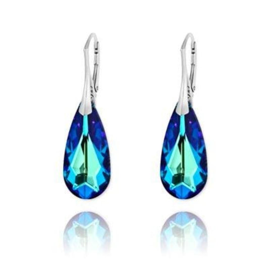  Silver Teardrop Earrings  Bermuda Blue