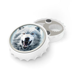 White Wolf Magnetic  Bottle Opener