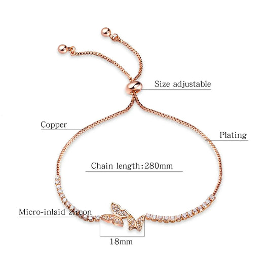 Rose Gold Butterfly Copper Bracelet