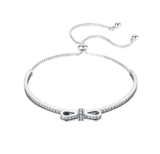 Silver Bow Tennis Bracelet