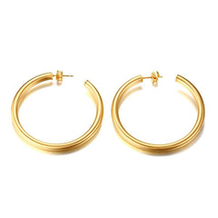 Stainless Steel Thick Hoop Earrings