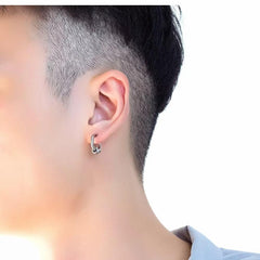 Stainless Steel Huggie Hoop Earrings for Men