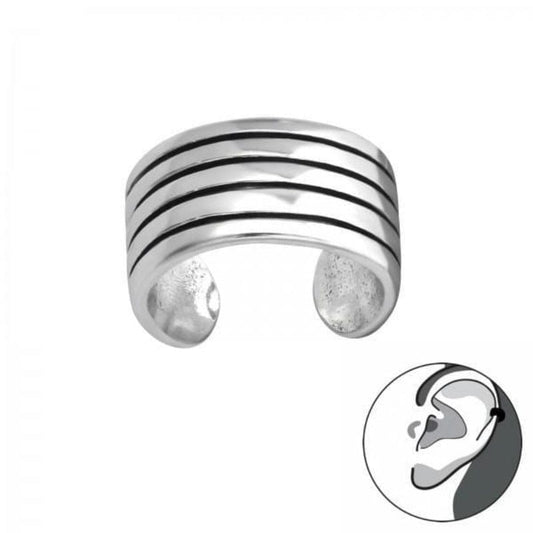Silver Patterned Ear Cuff