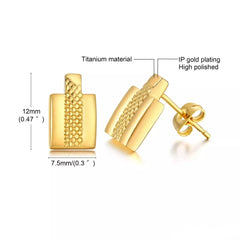 Titanium Gold Earrings For Men