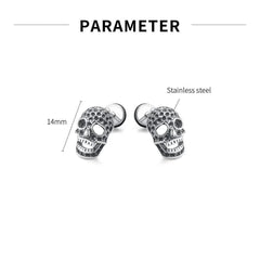 Steel Skull Stud Earrings