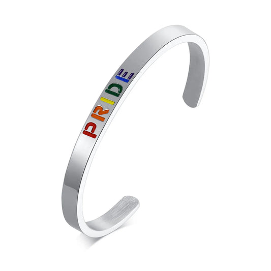 Steel Pride LGBT Rainbow Bangle