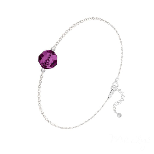 Silver Genuine Amethyst Fine Bracelet