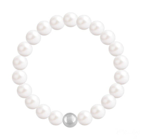 Silver Ivory Pearl Fine Bracelet