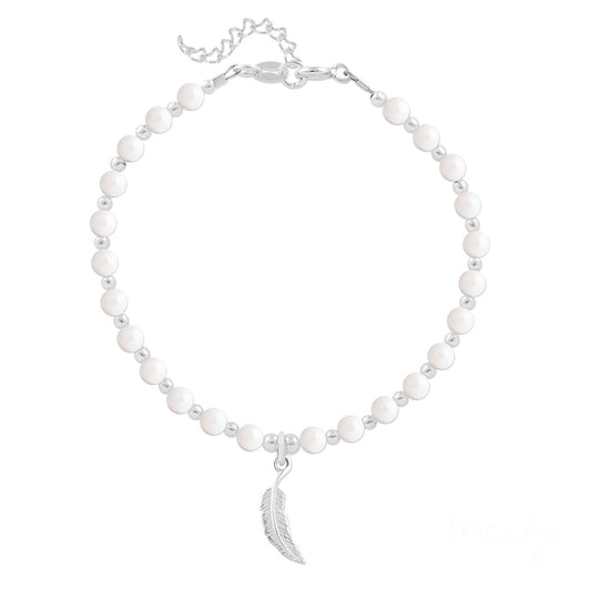 Silver Feather Fine Bracelet