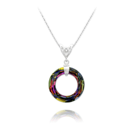 Silver Volcano Crystal Ring Necklace