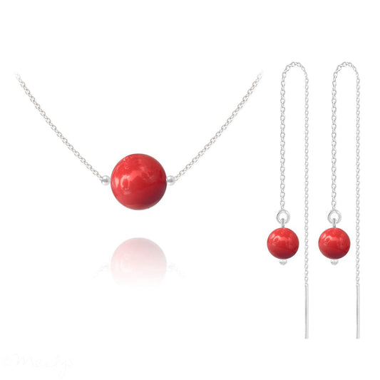 Red Coral Pearl Fine Jewellery Set