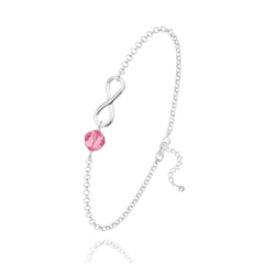 Silver Rose Infinity Bracelet