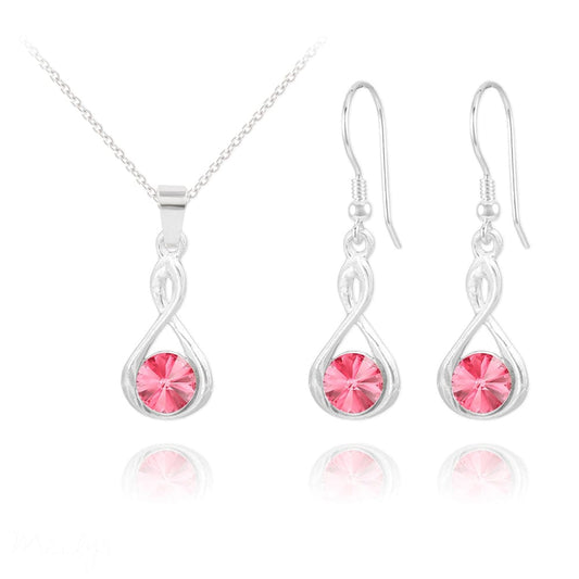 Infinity Fine Silver Rose Jewellery Set
