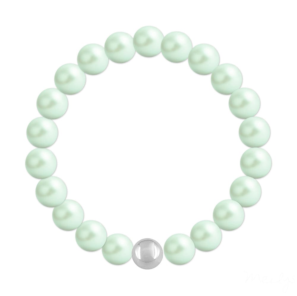 Silver Green Pearls Fine Bracelet