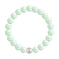 Silver Green Pearls Fine Bracelet