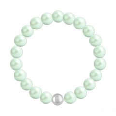 Silver Green Pearls Fine Bracelet