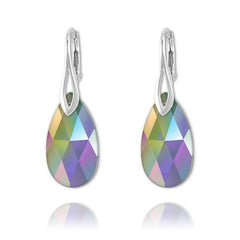 Silver Earrings  with Paradise Shine  Swarovski Crystal