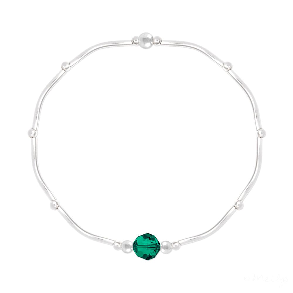 Silver Genuine Emerald Bracelet