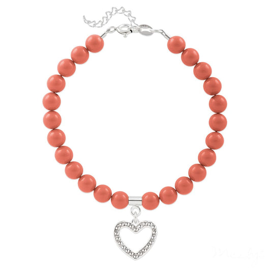 Silver Coral Pearl Bracelet 