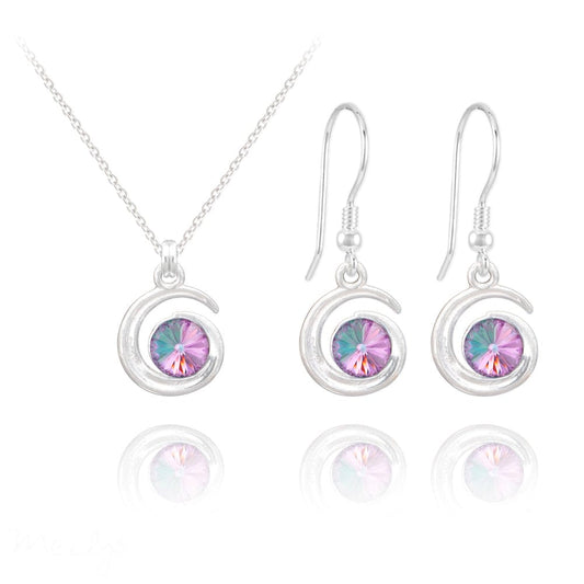 Vitrail Light Spiral Fine Silver Jewellery Set