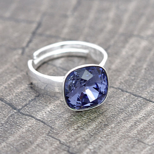 Tanzanite Adjustable Silver Ring