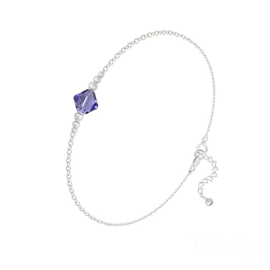 Silver Genuine Tanzanite Fine  Bracelet