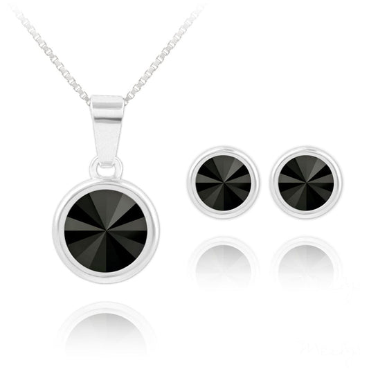 Silver Jet Black  Fine Jewellery Set