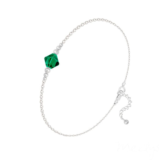 Silver Genuine Emerald Bracelet