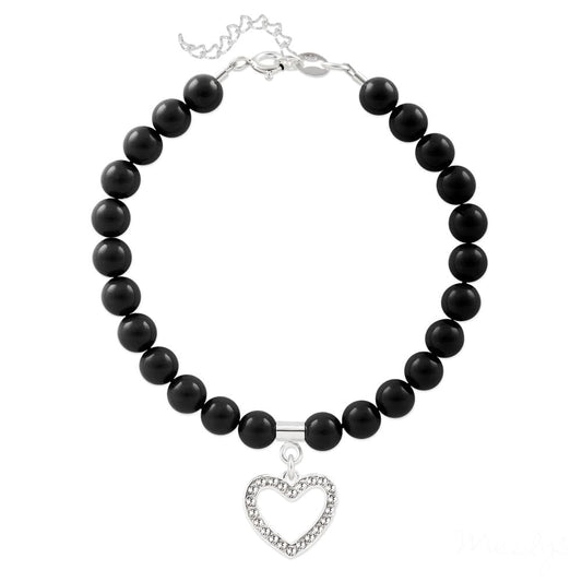 Silver Black Pearl Bracelet