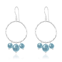 Silver  Turquoise Earrings with Swarovski Crystal