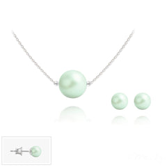Silver and Green Pearl Fine Jewellery Set