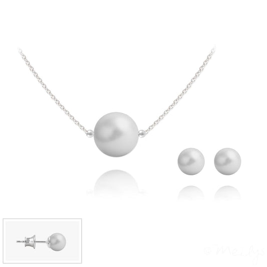 Silver and Grey Pearl Fine Jewellery Set