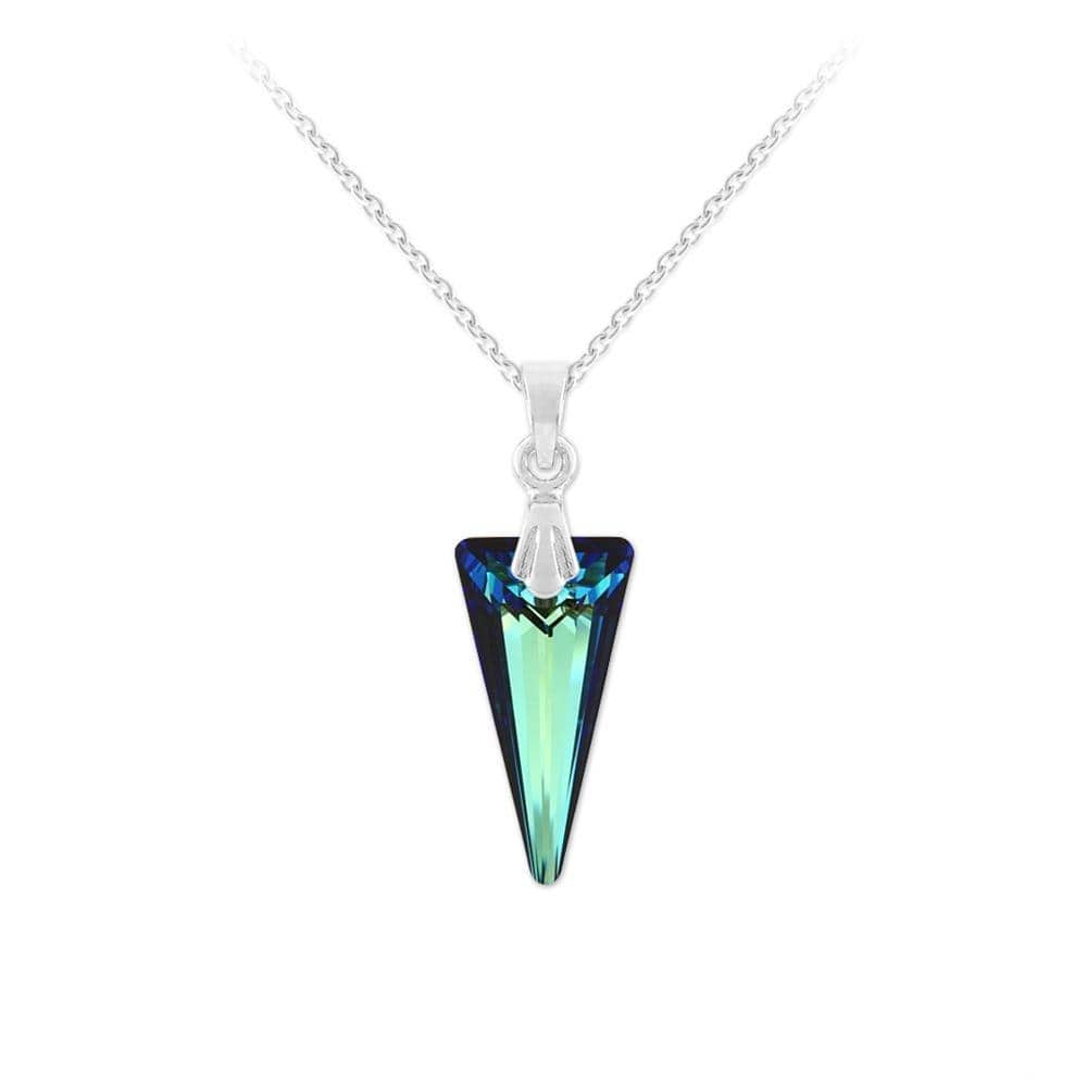  Silver Pendant Necklace with Swarovski Crystal Bermuda Blue